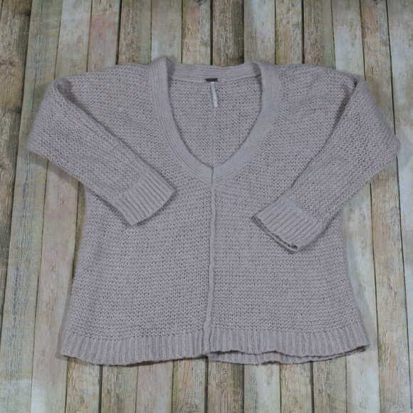 Free People Sweaters - Free People Oversized V Neck Sweater Wool Alpaca